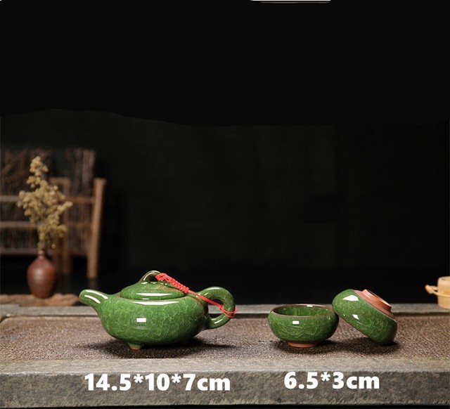 Ceramiczny zestaw do herbaty Kung Fu Teaware - lód pęknięty glazura, jednolity wzór - Wianko - 2