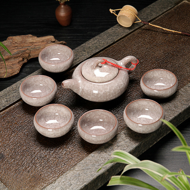 Ceramiczny zestaw do herbaty Kung Fu Teaware - lód pęknięty glazura, jednolity wzór - Wianko - 8