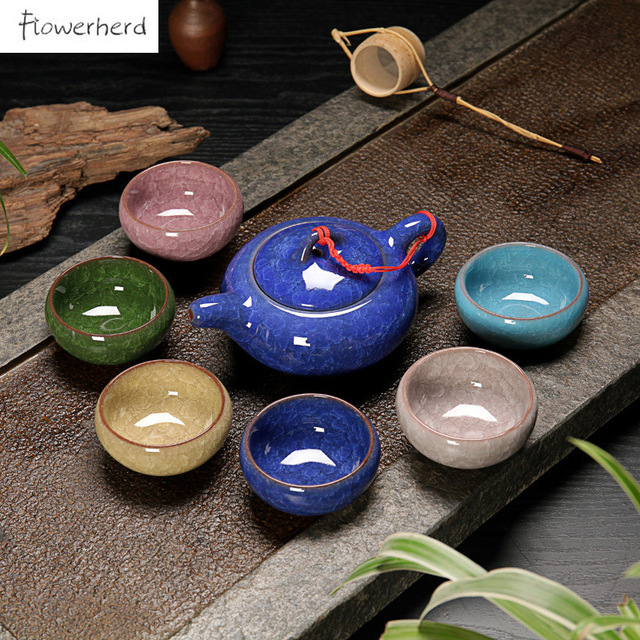 Ceramiczny zestaw do herbaty Kung Fu Teaware - lód pęknięty glazura, jednolity wzór - Wianko - 15