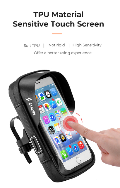 Torba rowerowa na telefon TPU z ekranem dotykowym, wodoodporna i obrotowa, dla telefonów o przekątnej do 6.0 cala - Wianko - 6