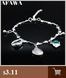 Bransoletka ze stali nierdzewnej w kolorze srebrnym z koralikami w kształcie muszli rybich - biżuteria na kostkę - Wianko - 5