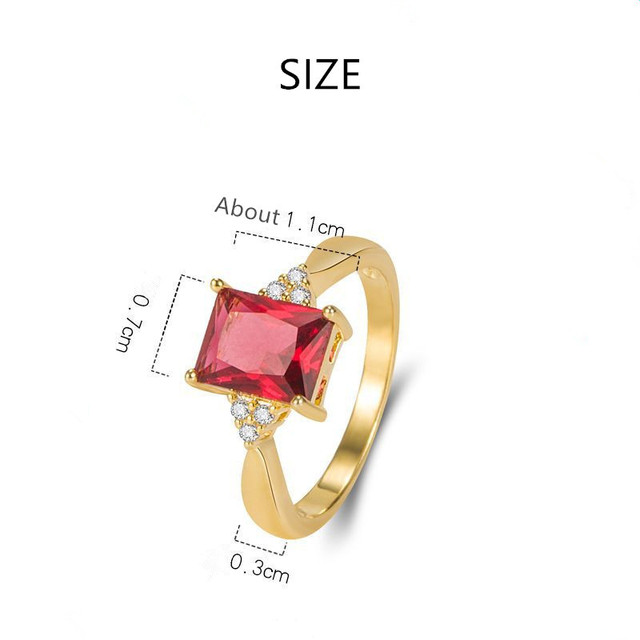 Duży czarny kryształowy pierścionek dla kobiet 925 srebro rubin złoty kolor - Wianko - 56