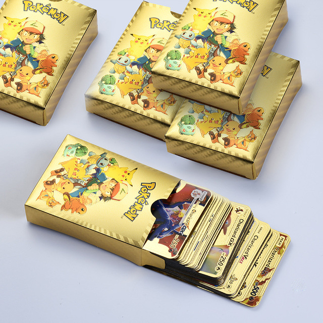 Pokemon Anime Gry Battle Card - Angielski, Hiszpański, Złoty Srebrny, Karta Kolorów 54 Sztuki - Planszowa Gra Pokemon - Zapakowany Prezent - Wianko - 1