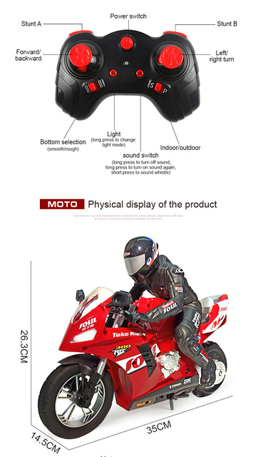 Motocykl RC z pilotem 2.4G do driftu, samobalansujący gyro, fantastyczne evotechROX Stunt samochód sportowy, zabawka dla chłopca, prezent - Wianko - 5