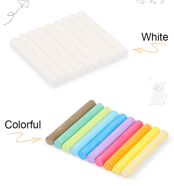 Kreda bezpyłowa KOREA MUNGYO 100 sztuk, biały/kolorowy zestaw nietoksyczny dla dzieci, studenci, nauczyciele - Wianko - 2