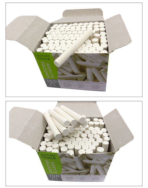 Kreda bezpyłowa KOREA MUNGYO 100 sztuk, biały/kolorowy zestaw nietoksyczny dla dzieci, studenci, nauczyciele - Wianko - 4