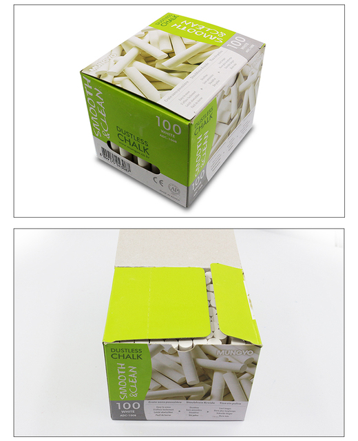 Kreda bezpyłowa KOREA MUNGYO 100 sztuk, biały/kolorowy zestaw nietoksyczny dla dzieci, studenci, nauczyciele - Wianko - 7