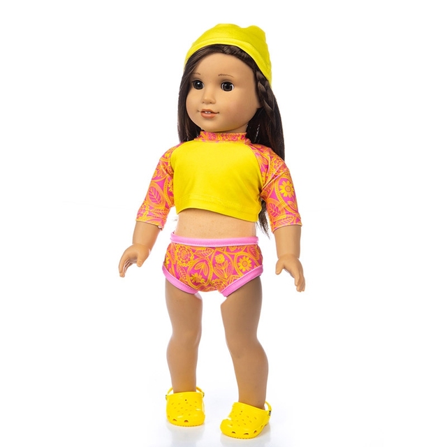Stroje kąpielowe dla lalki o długości 18 cali pasujące do amerykańskiego stylu, idealne na prezent pod choinkę - Wianko - 6
