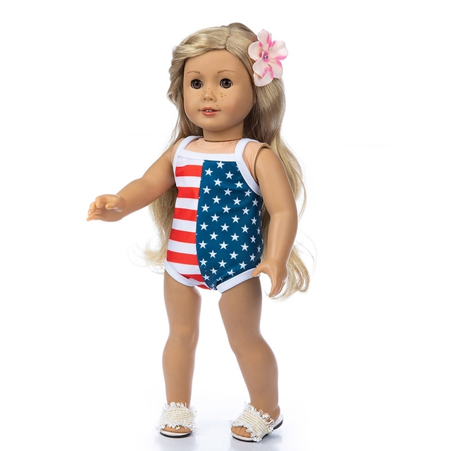 Stroje kąpielowe dla lalki o długości 18 cali pasujące do amerykańskiego stylu, idealne na prezent pod choinkę - Wianko - 11