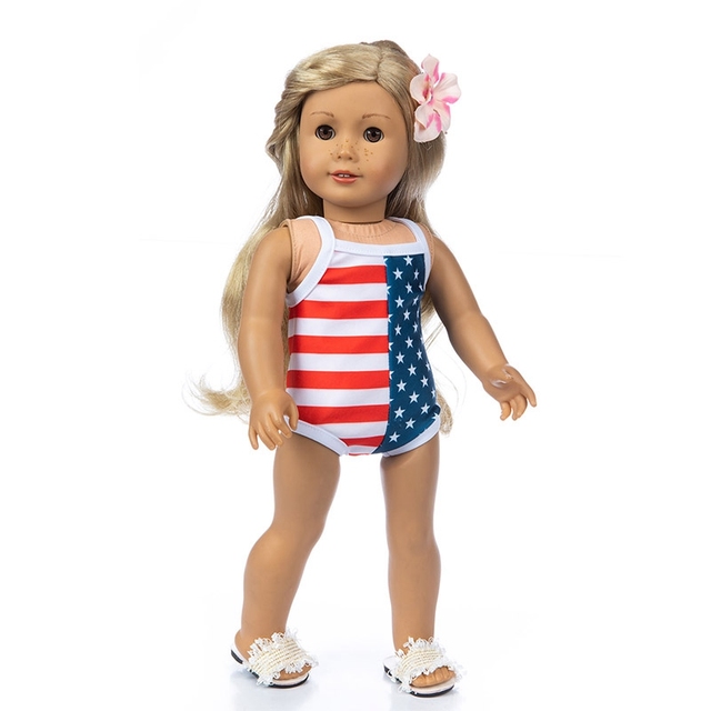 Stroje kąpielowe dla lalki o długości 18 cali pasujące do amerykańskiego stylu, idealne na prezent pod choinkę - Wianko - 10