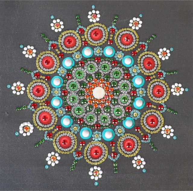Kwiat Mandali 5D DIY - Kolorowy obraz w hafcie diamentowym - Rhinestone - częściowy wiertło krzyż - zestaw do szycia kryształ - Wianko - 3