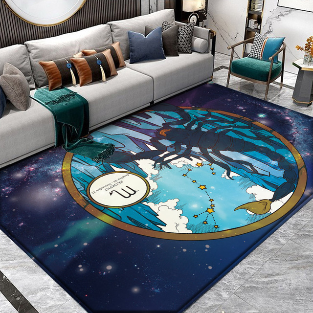 Profesjonalny dywan podłogowy flanelowa mata 12 Constellation dla sypialni i salonu, znak zodiaku Skorpion - Wianko - 16