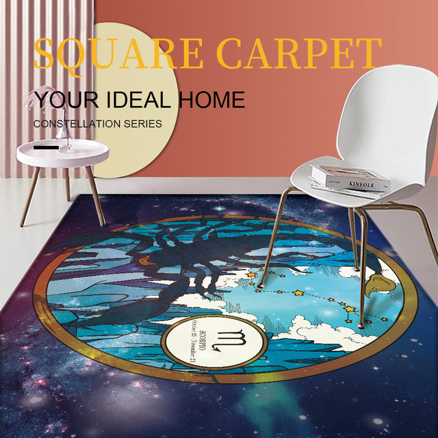 Profesjonalny dywan podłogowy flanelowa mata 12 Constellation dla sypialni i salonu, znak zodiaku Skorpion - Wianko - 12