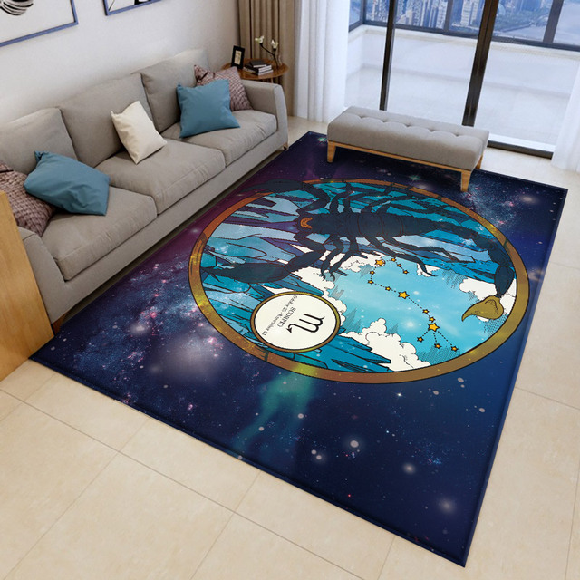 Profesjonalny dywan podłogowy flanelowa mata 12 Constellation dla sypialni i salonu, znak zodiaku Skorpion - Wianko - 15