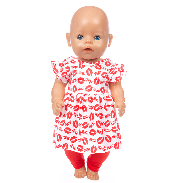 Sukienka i spodnie dla lalki Reborn Babies o długości 43cm/17 cali - ubranka i akcesoria - Wianko - 2