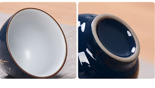 Zestaw 2 sztuk Dehua Retro ceramika do herbaty - filiżanka i miska, ręcznie wykonane, chiński ceramiczny - Wianko - 4