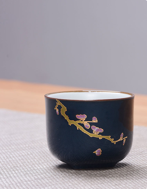 Zestaw 2 sztuk Dehua Retro ceramika do herbaty - filiżanka i miska, ręcznie wykonane, chiński ceramiczny - Wianko - 2