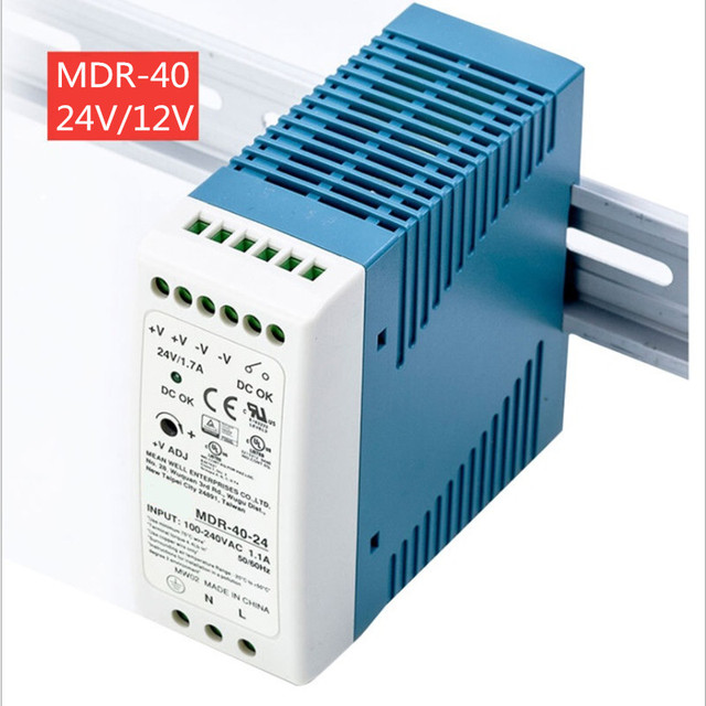 Zasilacz impulsowy MDR-40 o danych wyjściowych 12V/24V 40W z wysoką jakością montażu na szynie DIN - Wianko - 3