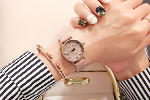 UTHAI BK01 - damska moda, wielokolorowy zegarek kwarcowy z prostą cyfrową skalą i retro kamiennym paskiem - Wianko - 5