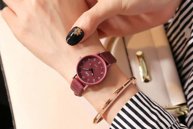 UTHAI BK01 - damska moda, wielokolorowy zegarek kwarcowy z prostą cyfrową skalą i retro kamiennym paskiem - Wianko - 11