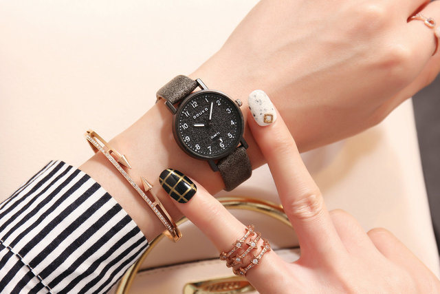 UTHAI BK01 - damska moda, wielokolorowy zegarek kwarcowy z prostą cyfrową skalą i retro kamiennym paskiem - Wianko - 7