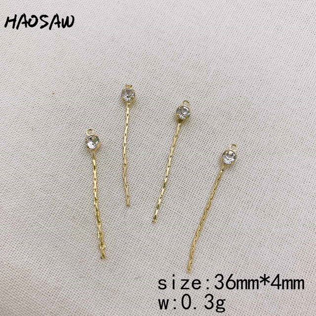 Biżuteria HAOSAW z 4 sztukami/partią łańcucha, czarnymi kamieniami i złoceniem Hand Made - ustalenia dla kolczyków - Wianko - 5