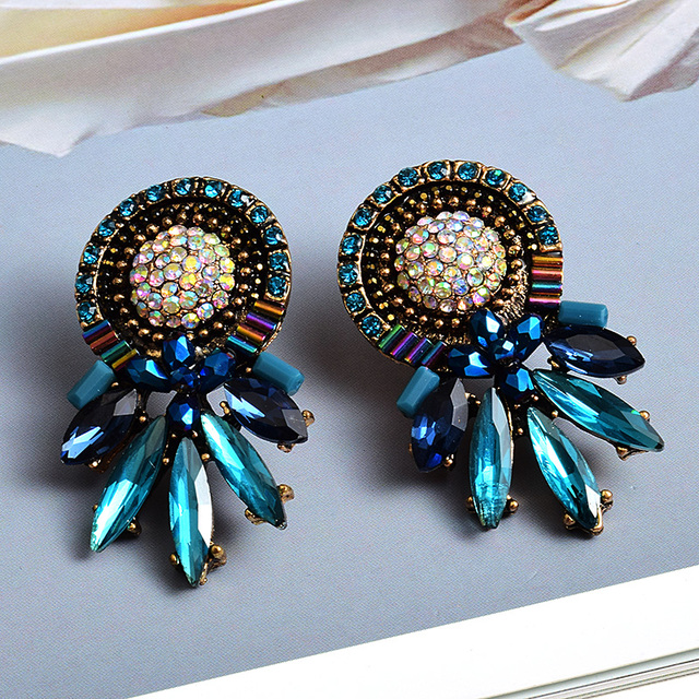 Kolorowe kolczyki kryształowe z wysokiej jakości biżuterią dla kobiet - moda i styl - Wianko - 6