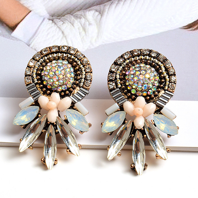 Kolorowe kolczyki kryształowe z wysokiej jakości biżuterią dla kobiet - moda i styl - Wianko - 14