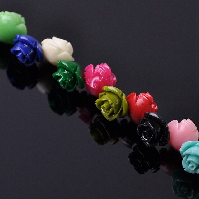 Koraliki dystansowe kwiatowe 12mm z sztucznego koralu - duża ilość dla DIY biżuterii - 10 sztuk - Wianko - 5
