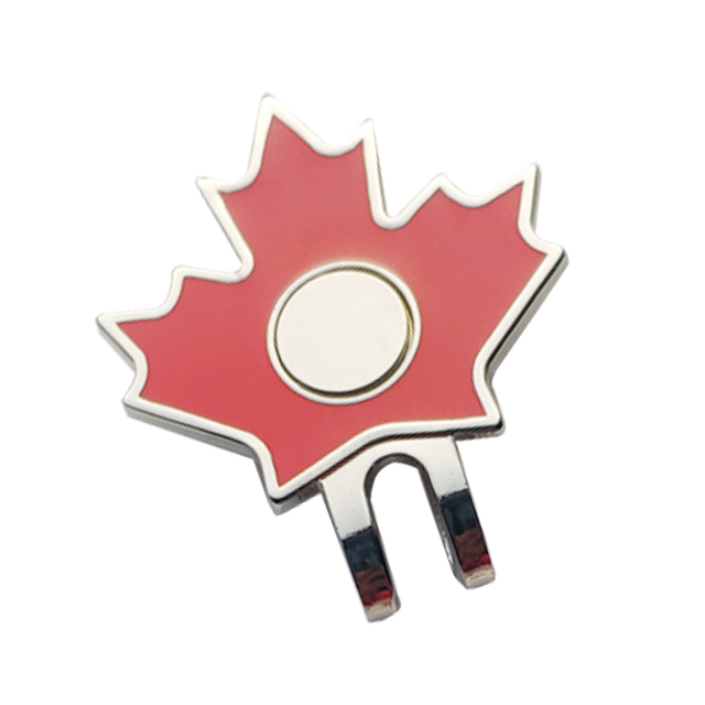 Klip na kapelusz z Kanadyjską flagą jako marker piłki golfowej z magnesem - prezent dla taty / liście klonu / wysoka jakość (1 pc) - Wianko - 6