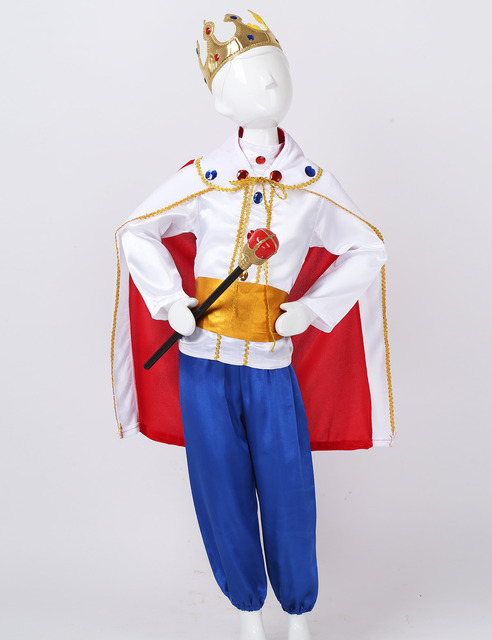 Zestaw 7 elementów dla chłopców: Średniowieczny król Halloween Cosplay - Kostium w zbiorze z długimi rękawami, spodniami, pasem, płaszczem, pałąkiem i opaską - Wianko - 6