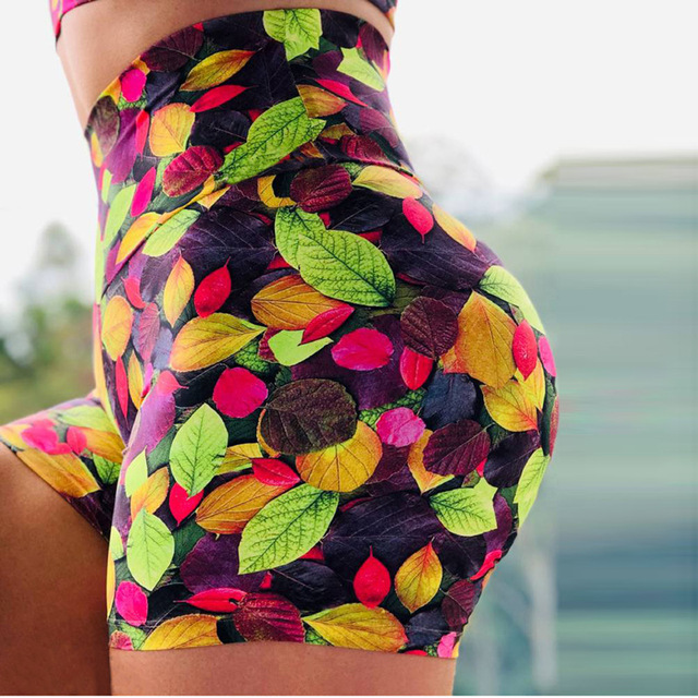 Legginsy do jogi wysokiej talii Push Up, spodenki do biegania i na siłownię ze scrunch butt oraz efektem seamless print - elastyczne i sportowe ubranie dla kobiet - Wianko - 15