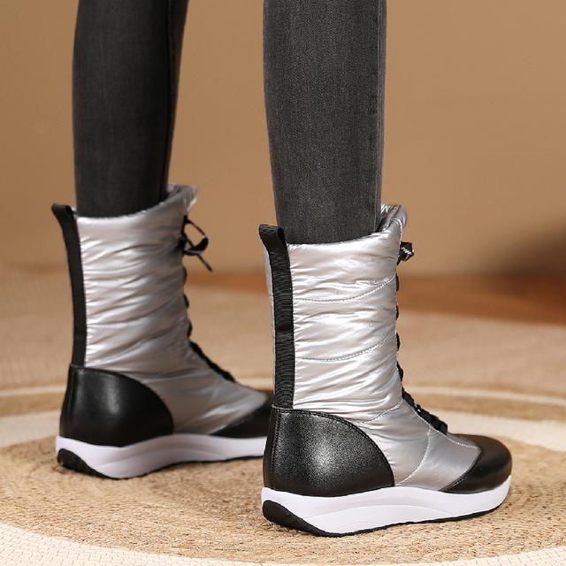 Skórzane damskie zimowe buty do kostki - utrzymujące ciepło, pluszowe, wodoodporne, wygodne - Wianko - 14