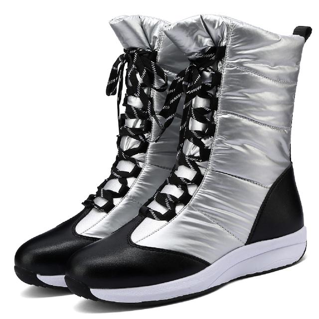 Skórzane damskie zimowe buty do kostki - utrzymujące ciepło, pluszowe, wodoodporne, wygodne - Wianko - 19