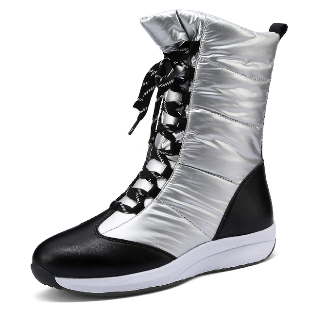 Skórzane damskie zimowe buty do kostki - utrzymujące ciepło, pluszowe, wodoodporne, wygodne - Wianko - 20
