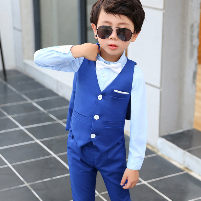 Bawełniany ślubny blazer dla chłopców - Wiosna Royal Blue - Wianko - 6