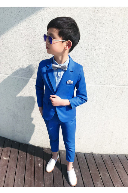 Bawełniany ślubny blazer dla chłopców - Wiosna Royal Blue - Wianko - 7