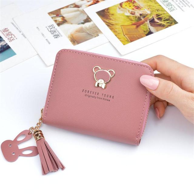 Różowa skórzana portmonetka - stylowy, kompaktowy i praktyczny portfel damski z monetką i kieszenią na karty biznesowe - Wianko - 11