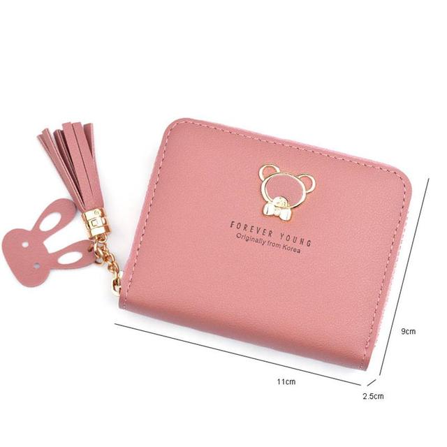 Różowa skórzana portmonetka - stylowy, kompaktowy i praktyczny portfel damski z monetką i kieszenią na karty biznesowe - Wianko - 1