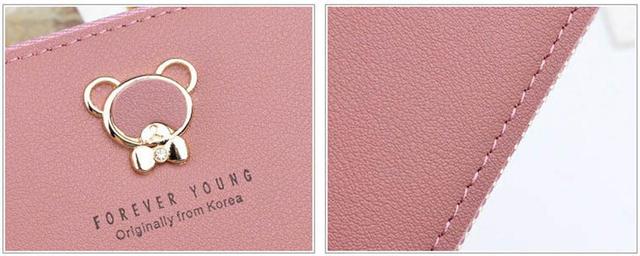 Różowa skórzana portmonetka - stylowy, kompaktowy i praktyczny portfel damski z monetką i kieszenią na karty biznesowe - Wianko - 4