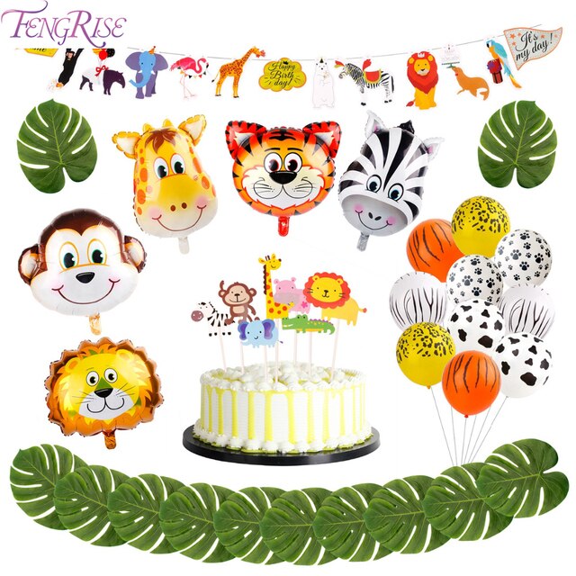 Zielony balon dekoracyjny FENGRISE w stylu dżungli safari - zwierzęta urodzinowe dla dzieci - Wianko - 10