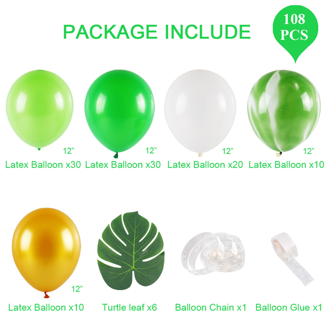 Zielony balon dekoracyjny FENGRISE w stylu dżungli safari - zwierzęta urodzinowe dla dzieci - Wianko - 9