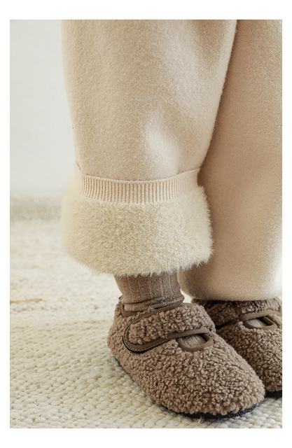 Nowe zimowe dziewczęce aksamitne spodnie z dzianiny - grube, czyste i dopasowane - Wianko - 5