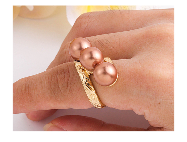 Nowe pierścienie SophiaXuan z perłami pokrytymi złotem - zestaw pierścionków hawajskich dla kobiet 2021 Trend - Wianko - 13