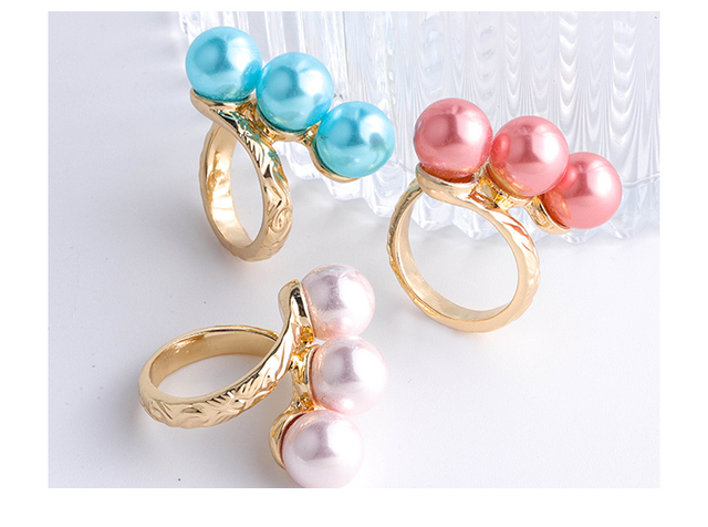 Nowe pierścienie SophiaXuan z perłami pokrytymi złotem - zestaw pierścionków hawajskich dla kobiet 2021 Trend - Wianko - 14