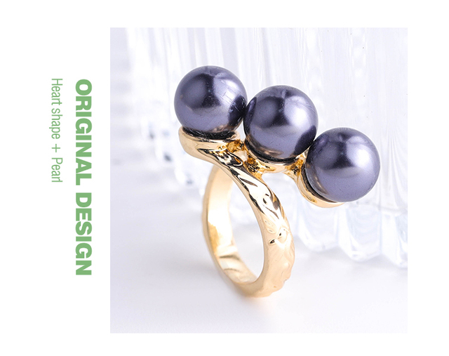 Nowe pierścienie SophiaXuan z perłami pokrytymi złotem - zestaw pierścionków hawajskich dla kobiet 2021 Trend - Wianko - 10