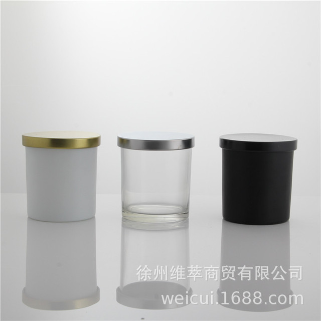 Czarno-biały matowy cylinder na świece do wózka z bambusową pokrywką - Wianko - 4