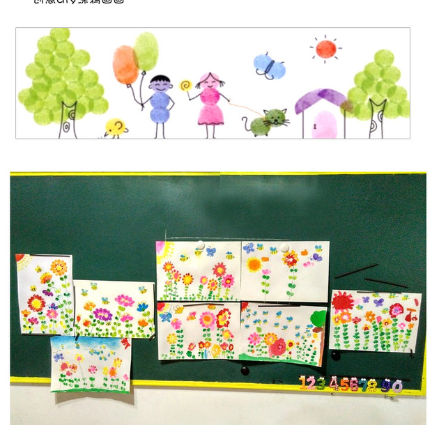 Kolorowe Inkpady do malowania palcami dla dzieci (5 części) - małe pieczęcie DIY do drukowania i tworzenia kreatywnych graffiti - Wianko - 9
