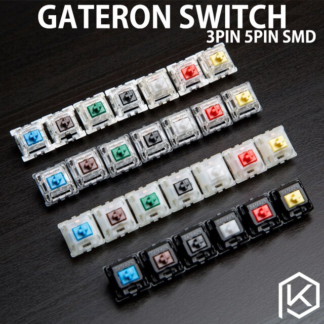 Gateron CAP czarny kryształ V2 przełącznik 3pin SMD RGB do klawiatury mechanicznej, prelubrykowany, brązowy, żółty, cichy, czerwony, srebrny - Wianko - 1