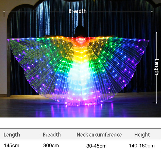 Skrzydła motyla z LED do tańca brzucha - dorosłe - Wianko - 11